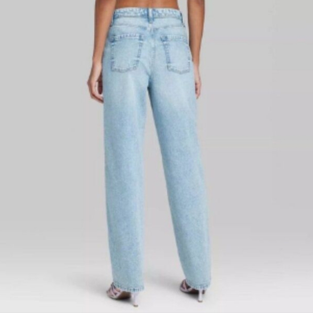 Women's High-Rise Foldover Straight Jeans - Wild Fable Size 0/32" - Picture 2 of 16